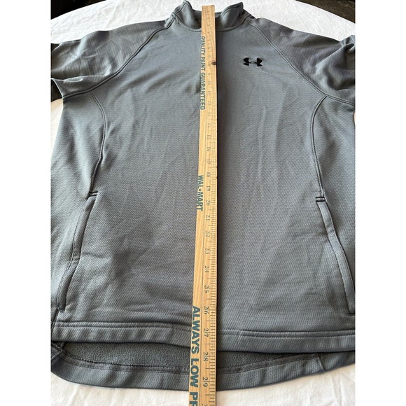 Under Armour Sweatshirt Mens Medium Grey Quarter Zip Mock Neck Golf Athletic - Picture 7 of 15